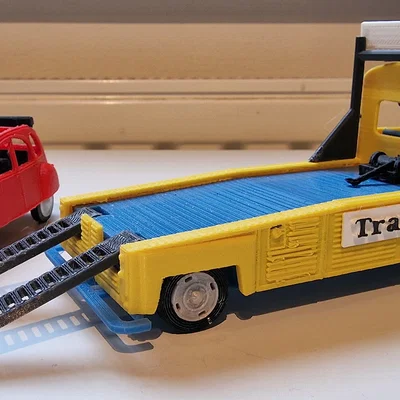 Mô hình xe tải Citroen Type H Transporter 1952 kèm xe 2CV in 3D