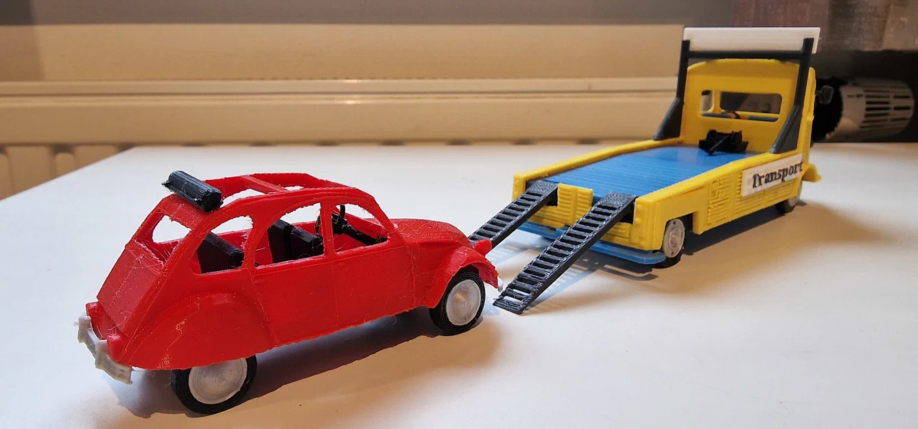 Mô hình xe tải Citroen Type H Transporter 1952 kèm xe 2CV in 3D - Image 3