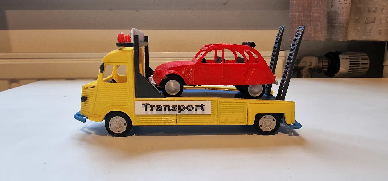 Mô hình xe tải Citroen Type H Transporter 1952 kèm xe 2CV in 3D - Image 6