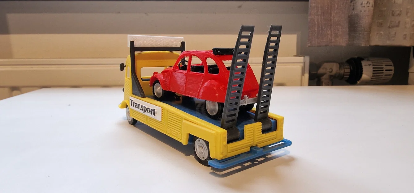 Mô hình xe tải Citroen Type H Transporter 1952 kèm xe 2CV in 3D - Image 7
