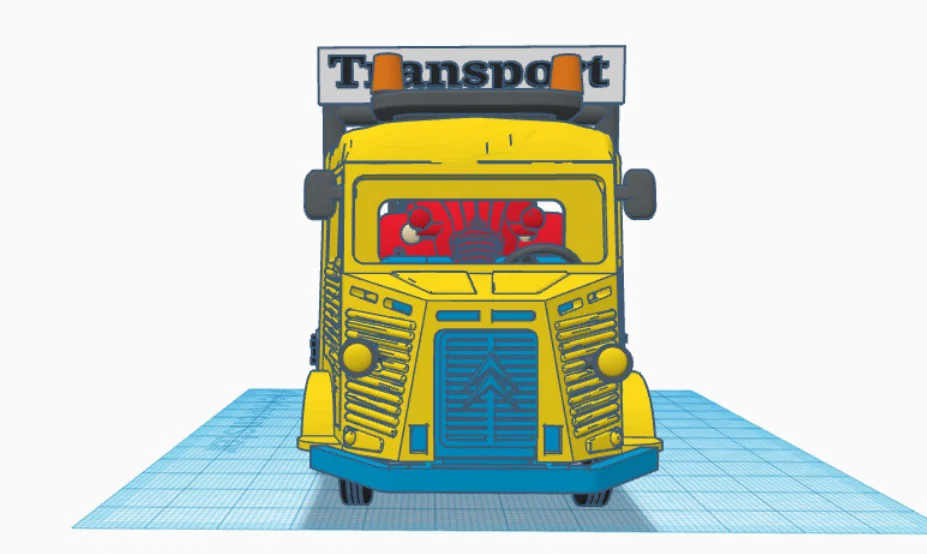 Mô hình xe tải Citroen Type H Transporter 1952 kèm xe 2CV in 3D - Image 8