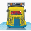 Mô hình xe tải Citroen Type H Transporter 1952 kèm xe 2CV in 3D - Thumbnail 8