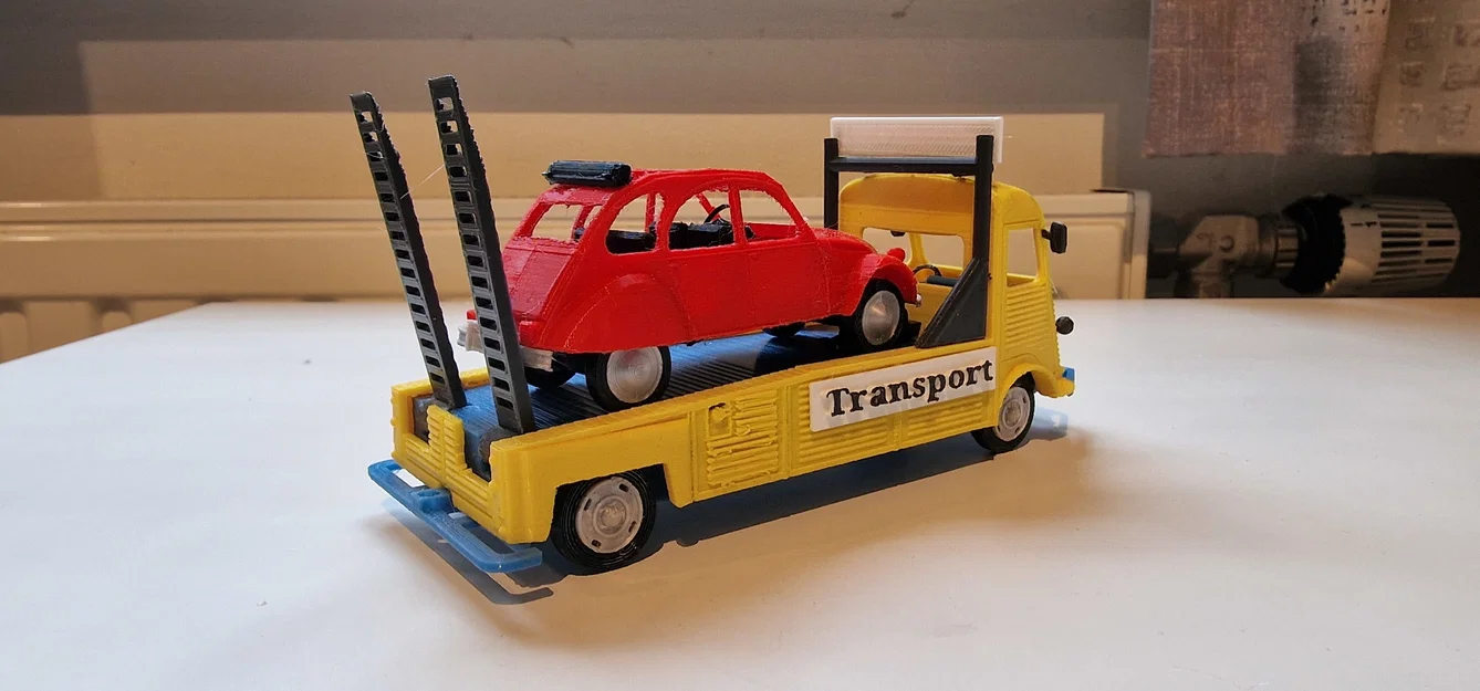 Mô hình xe tải Citroen Type H Transporter 1952 kèm xe 2CV in 3D - Image 9