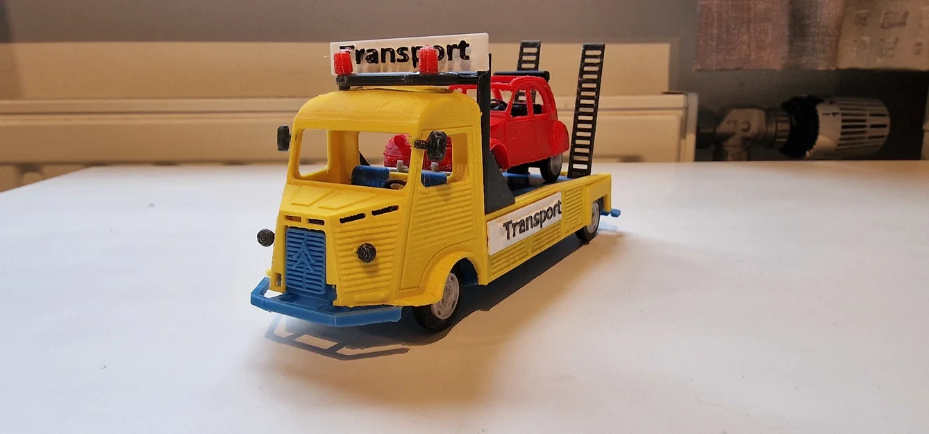 Mô hình xe tải Citroen Type H Transporter 1952 kèm xe 2CV in 3D - Image 11
