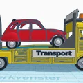 Mô hình xe tải Citroen Type H Transporter 1952 kèm xe 2CV in 3D - Thumbnail 12