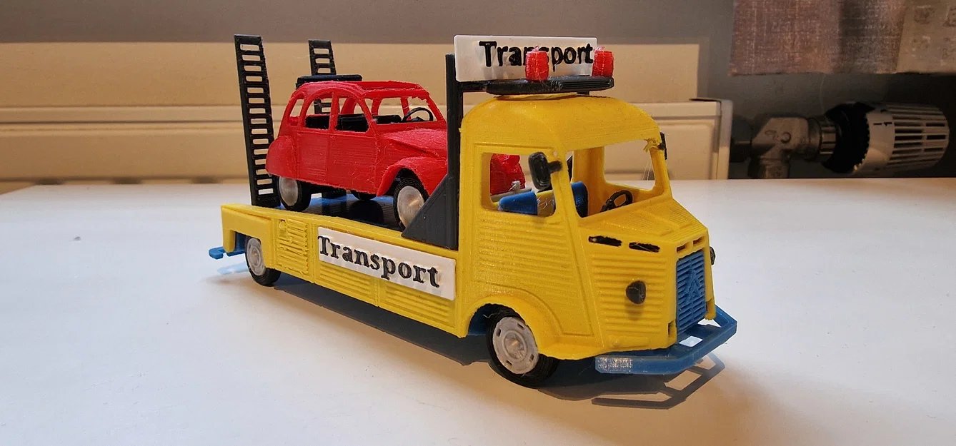 Mô hình xe tải Citroen Type H Transporter 1952 kèm xe 2CV in 3D - Image 13