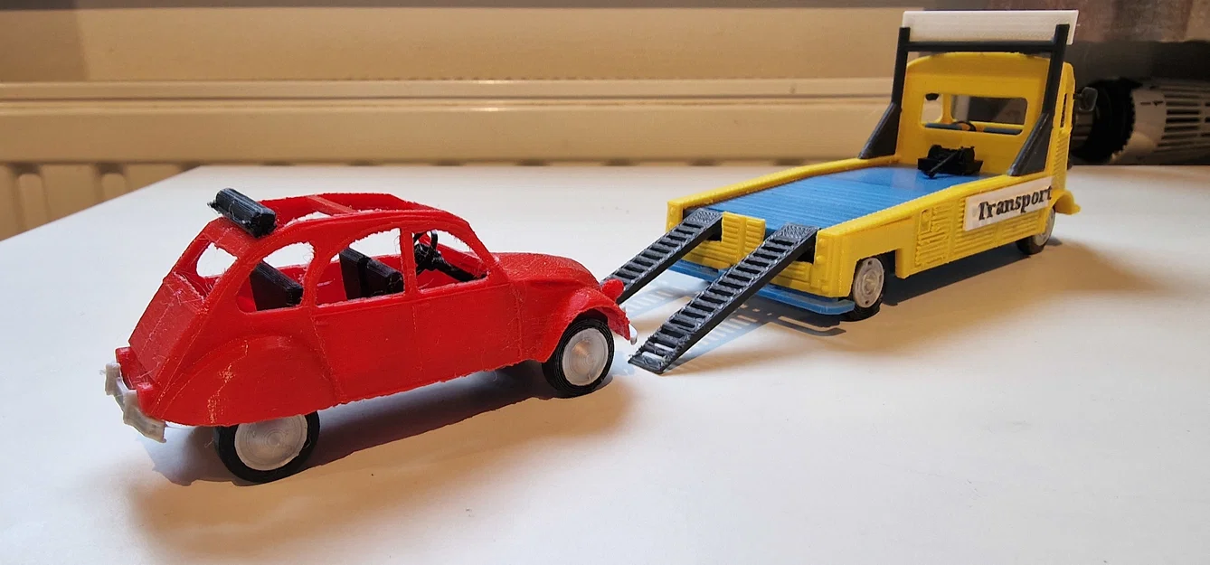 Mô hình xe tải Citroen Type H Transporter 1952 kèm xe 2CV in 3D - Image 15