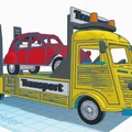 Mô hình xe tải Citroen Type H Transporter 1952 kèm xe 2CV in 3D - Thumbnail 18