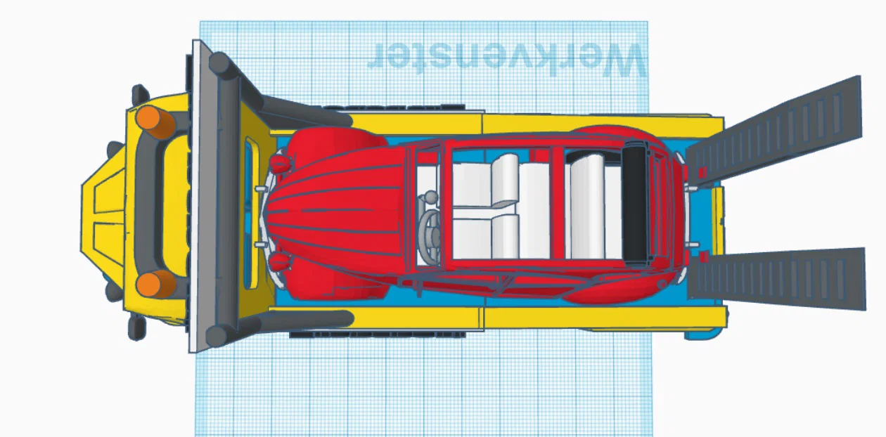 Mô hình xe tải Citroen Type H Transporter 1952 kèm xe 2CV in 3D - Image 21