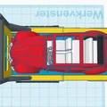 Mô hình xe tải Citroen Type H Transporter 1952 kèm xe 2CV in 3D - Thumbnail 21