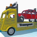 Mô hình xe tải Citroen Type H Transporter 1952 kèm xe 2CV in 3D - Thumbnail 22