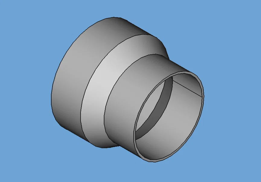 Đầu chuyển ống hút bụi dạng tham số (Parametric) [FreeCAD] - Image 1