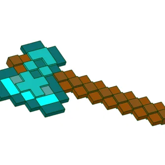 Mô hình chiếc rìu Minecraft (Minecraft Axe) in 3D cực chất