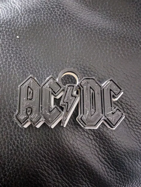 Móc khóa logo AC/DC in 3D - Phụ kiện dành cho fan nhạc Rock - Image 1
