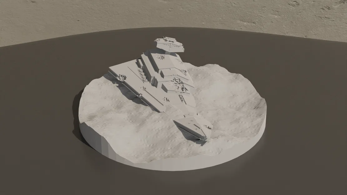 Mô hình 3D tàu Imperial Destroyer bị rơi - Trang trí Star Wars - Image 1