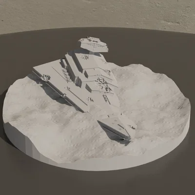 Mô hình 3D tàu Imperial Destroyer bị rơi - Trang trí Star Wars