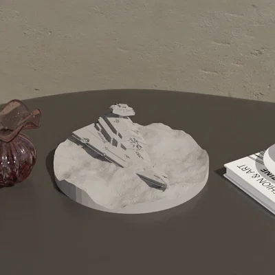 Mô hình 3D tàu Imperial Destroyer bị rơi - Trang trí Star Wars