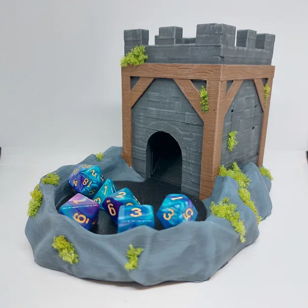 Quiet Dice Tower – Tháp thả xúc xắc êm, dễ in - Image 1