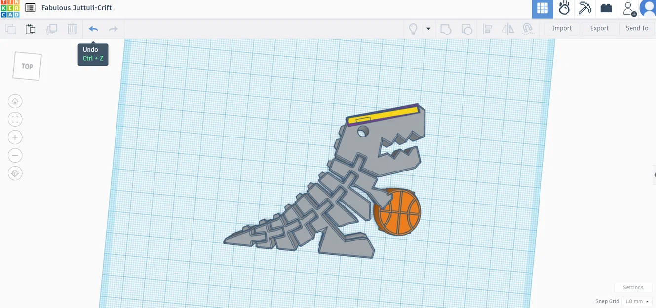 Mô hình 3D Flexi-Rexi chơi bóng rổ đáng yêu cho máy in 3D - Image 1