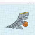 Mô hình 3D Flexi-Rexi chơi bóng rổ đáng yêu cho máy in 3D - Thumbnail 1