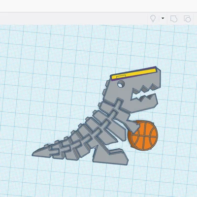 Mô hình 3D Flexi-Rexi chơi bóng rổ đáng yêu cho máy in 3D