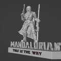 Mô hình 3D nhân vật Mandalorian kèm bệ đỡ biến hình độc đáo - Thumbnail 3