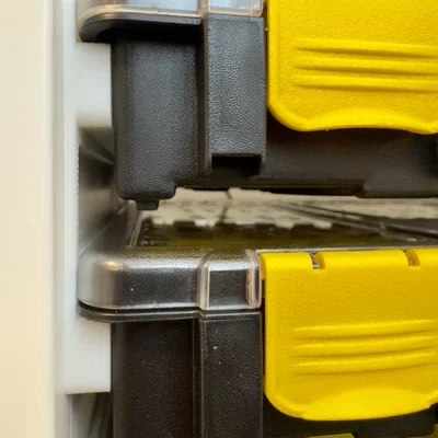Thanh ray trượt hộp Stanley vào kệ IKEA TROFAST