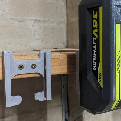 Giá treo pin Ryobi 36V/40V gắn kệ - Giải pháp lưu trữ pin thông minh