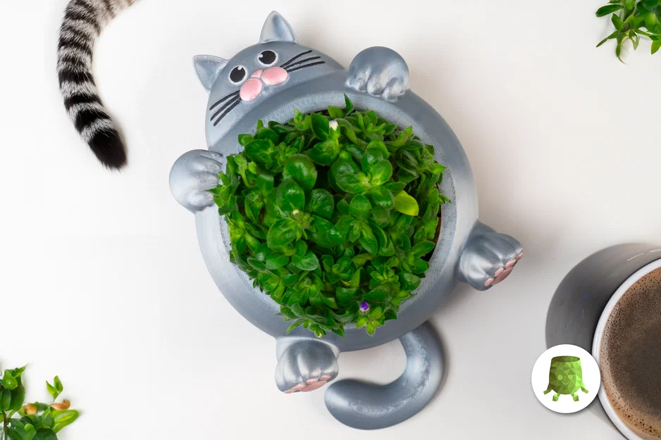 Chậu Cây Mèo Mũm Mĩm (Chunky Cat Plant Pot) - Image 1