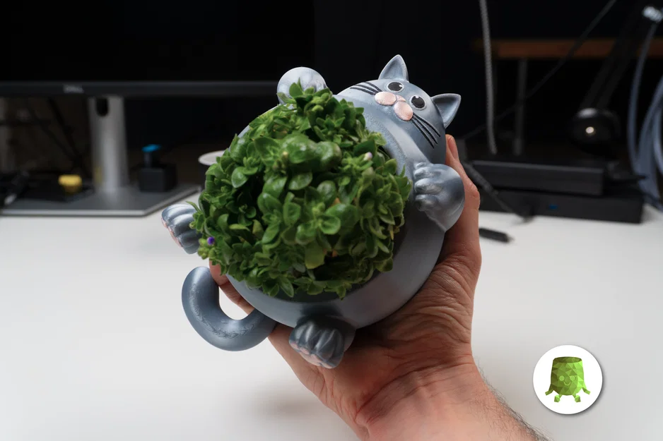 Chậu Cây Mèo Mũm Mĩm (Chunky Cat Plant Pot) - Image 3