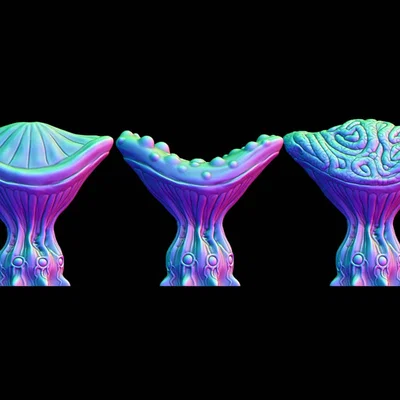Cây trang trí tabletop: “Mushroom Set B2” (Alien Vegetation 55)
