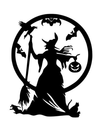 Mô hình trang trí Witch Sign: Biển hiệu phù thủy ấn tượng cho Halloween - Image 1