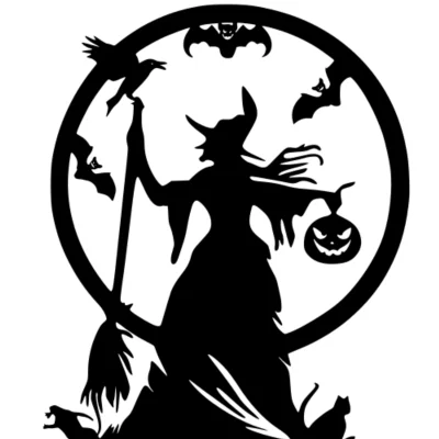 Mô hình trang trí Witch Sign: Biển hiệu phù thủy ấn tượng cho Halloween