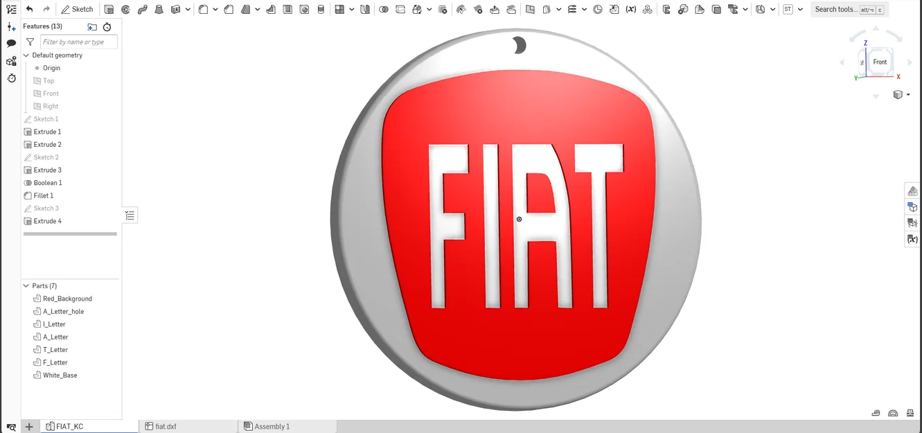 Móc khóa FIAT (FIAT key chain) - file in 3D - Image 2