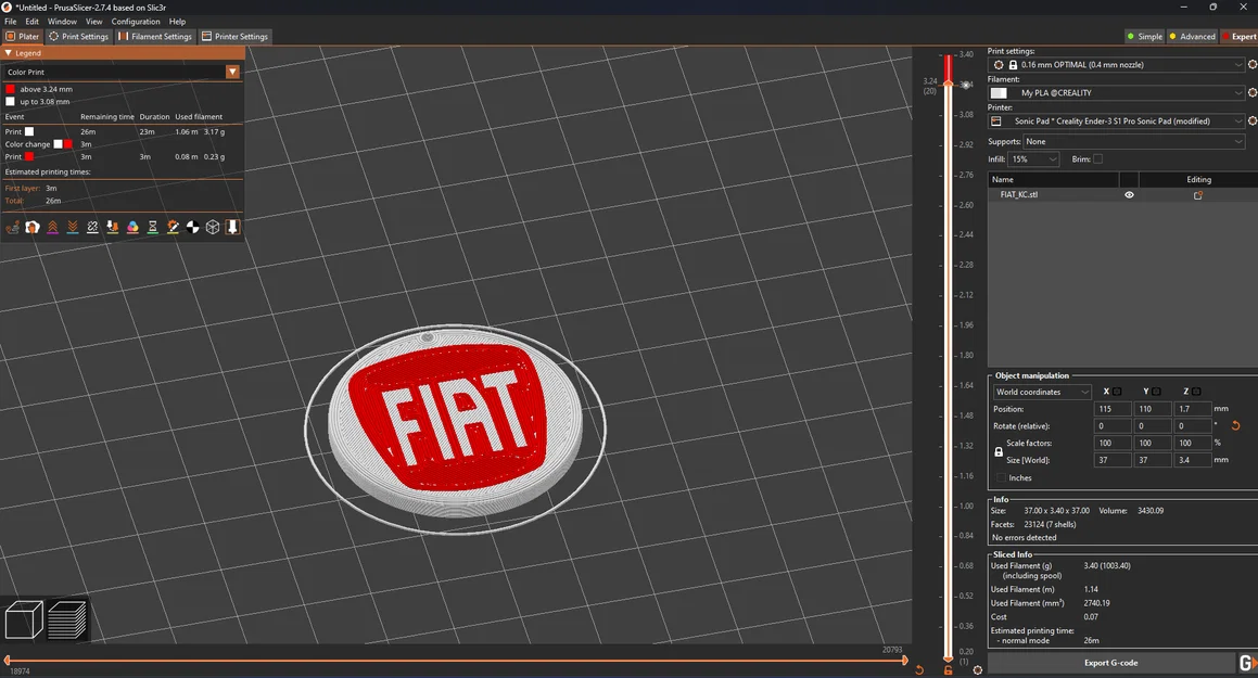 Móc khóa FIAT (FIAT key chain) - file in 3D - Image 3