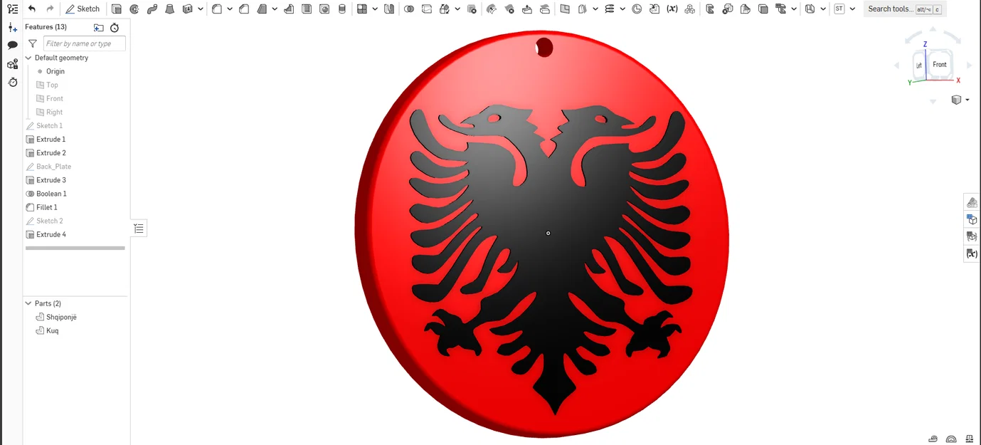 Móc khóa cờ Albania (Albanian flag key chain) - Image 2