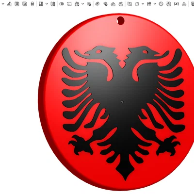 Móc khóa cờ Albania (Albanian flag key chain)