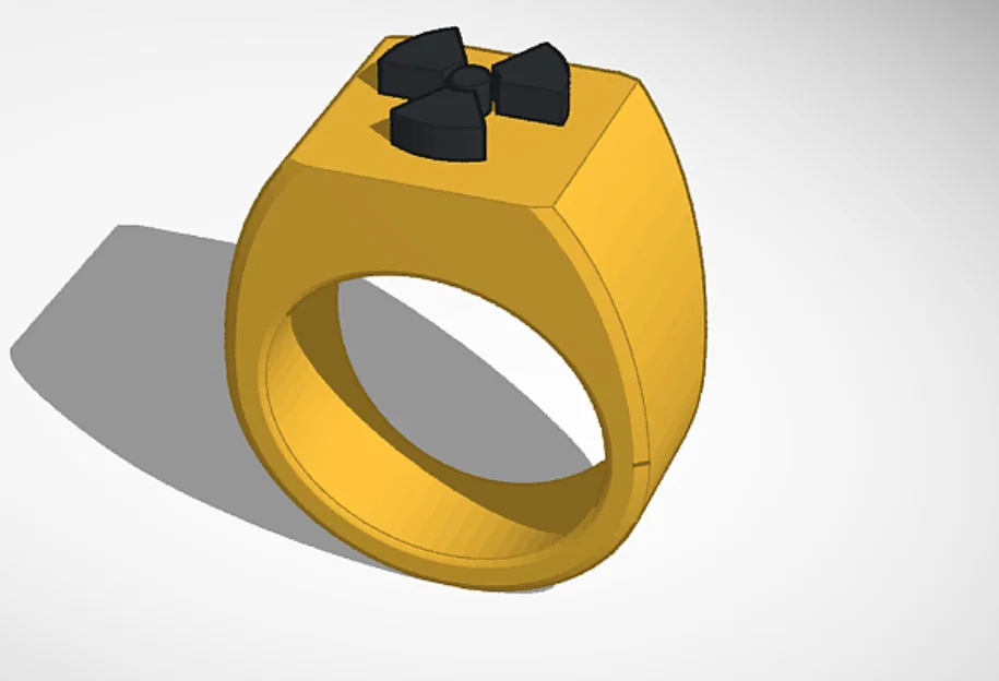 Mẫu nhẫn biểu tượng phóng xạ in 3D độc đáo cá tính - Image 1