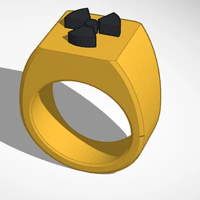 Mẫu nhẫn biểu tượng phóng xạ in 3D độc đáo cá tính