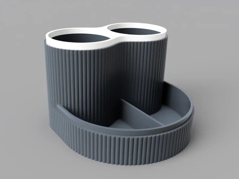 Khay Tổ Chức Bàn Làm Việc Vân Gân Hiện Đại (Modern Ribbed Desk Organizer) - Image 1