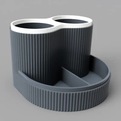 Khay Tổ Chức Bàn Làm Việc Vân Gân Hiện Đại (Modern Ribbed Desk Organizer)