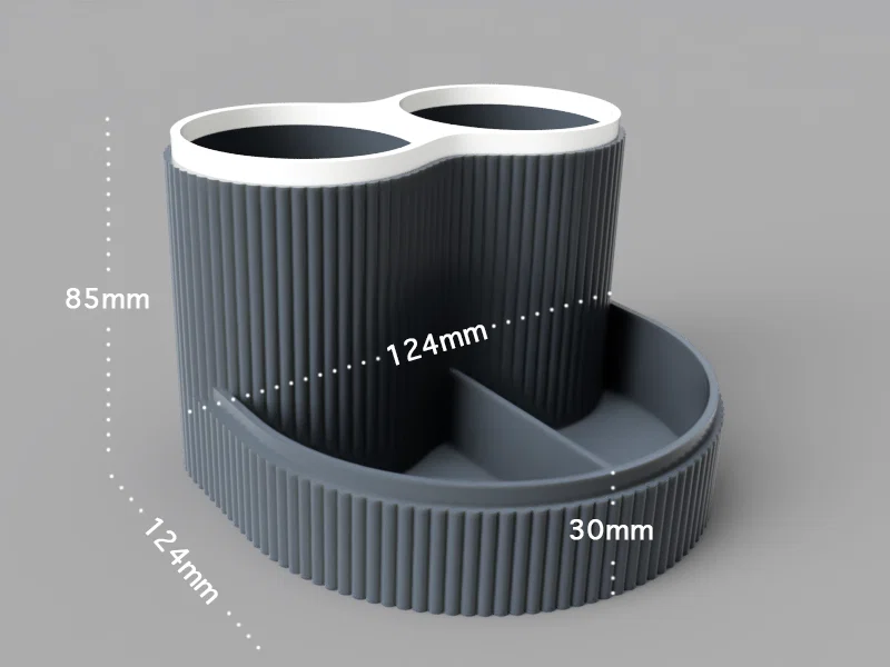 Khay Tổ Chức Bàn Làm Việc Vân Gân Hiện Đại (Modern Ribbed Desk Organizer) - Image 2