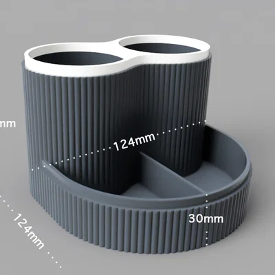 Khay Tổ Chức Bàn Làm Việc Vân Gân Hiện Đại (Modern Ribbed Desk Organizer)