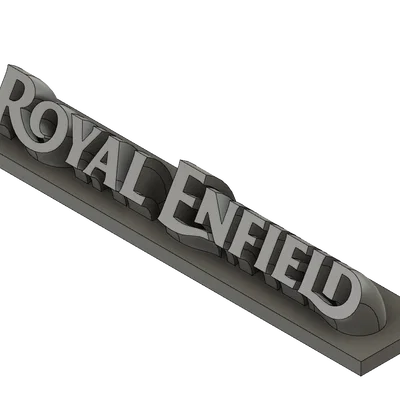 Mô hình logo Royal Enfield uốn cong (Sweeped Logo) in 3D cực chất