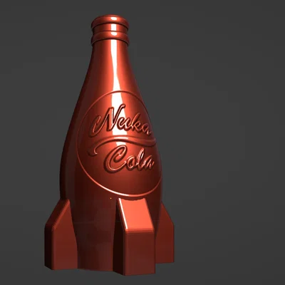 Mô hình 3D chai nước Nuka Cola phong cách Fallout (Vase Mode)