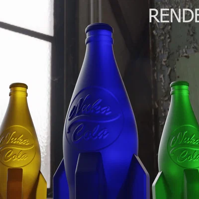 Mô hình 3D chai nước Nuka Cola phong cách Fallout (Vase Mode)