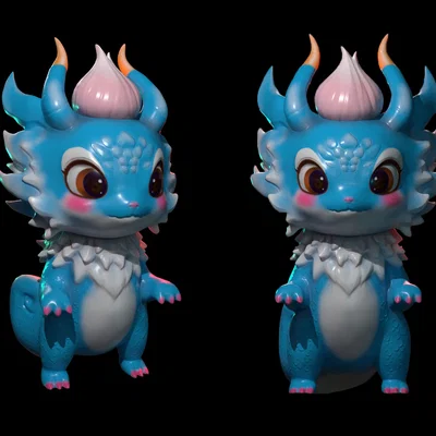Mô hình rồng con Dragon Baby dễ thương in 3D trang trí bàn làm việc