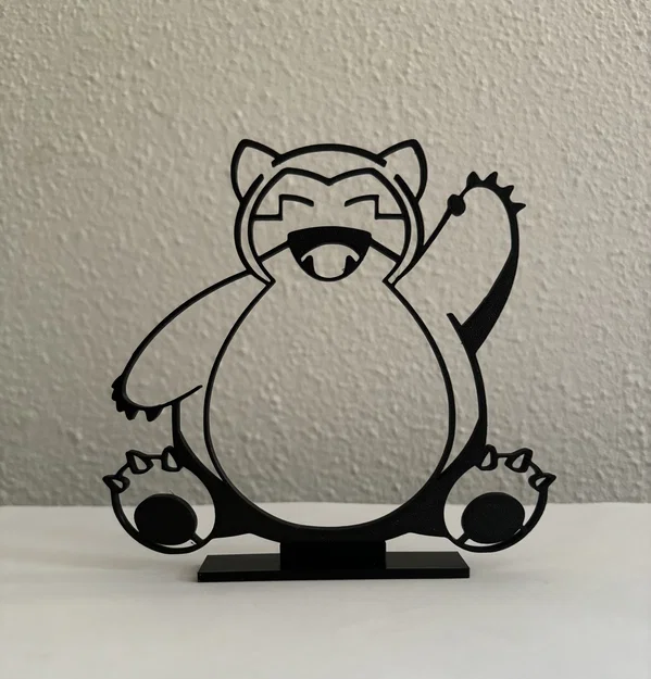 Mô hình trang trí Snorlax Pokemon Line Art in 3D cực xinh - Image 1