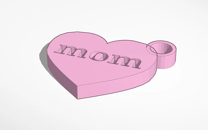 Mặt dây chuyền hình trái tim Mom in 3D làm quà tặng mẹ ý nghĩa - Image 1