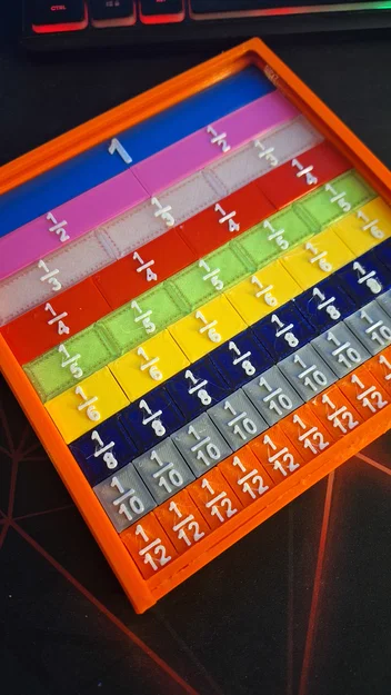 Bộ công cụ học toán phân số (Mathematical fractions) in 3D - Image 1